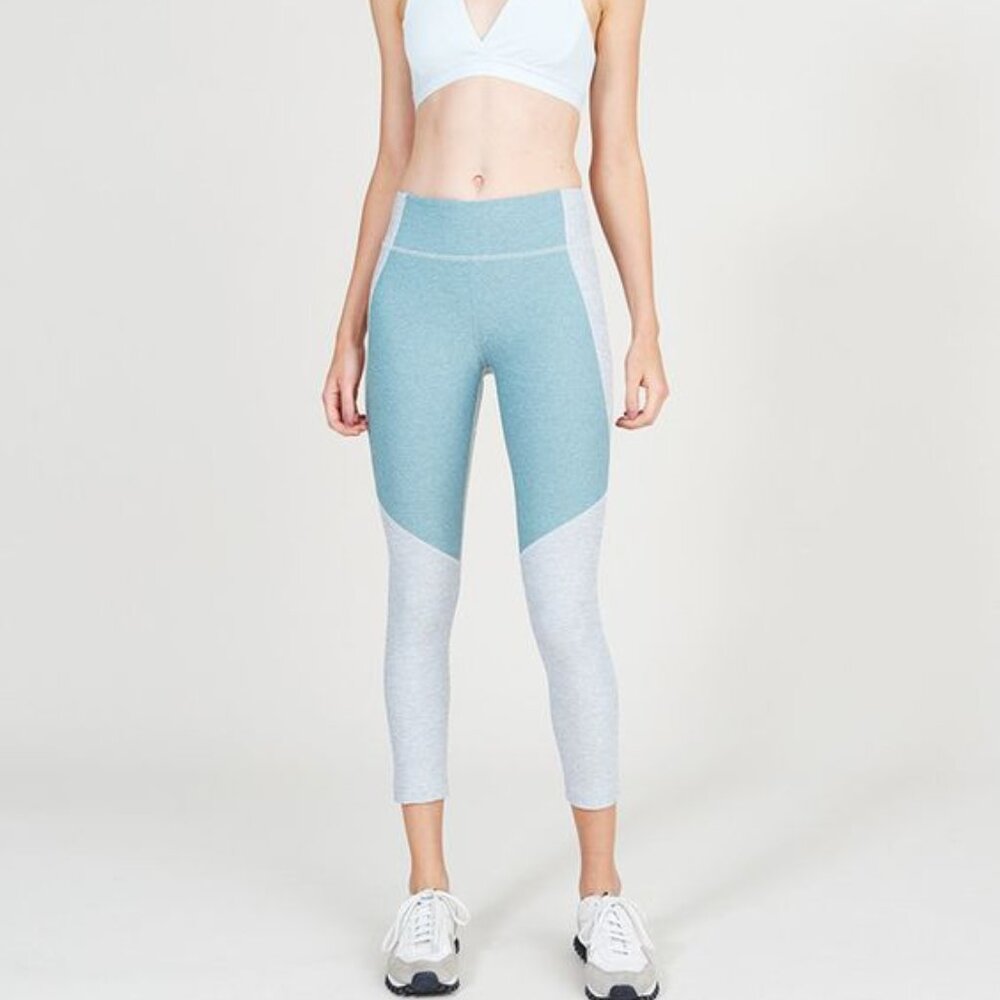Outdoor Voices Two-Tone Warmup Legging - Dove & Slate